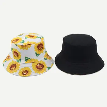 Hat-kantu od suncokreta Šešir Ribar Za odrasle Reverzibilni poklopac za vrata s dvostrukim bočnici-nosite cvjetnim šešir od sunca