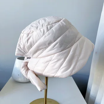 Japanski самонагревающаяся Dolje Ribarski šešir Ženska jesensko-zimska topla стеганая pamuk šešir s velikim lukom