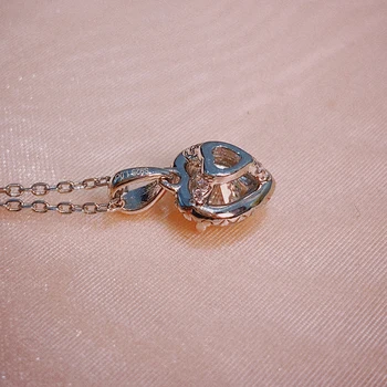 925 srebrna ogrlica i naušnice set poklon za godišnjicu 1 karat DF boja cijele odlična brušenje Муассанит u obliku srca eko mozaik