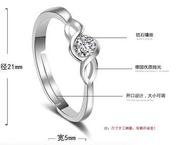 ModaOne 925 Sterling Srebra Cirkon Vjenčano Prstenje Za Žene Obećanje Valentinovo Princeza Otvaranje Vjenčanje Nakit Poklon