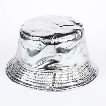 2017 novi hip-hop Casual marke tide zlato i srebro svijetle boje šešir-kanta za kožne kape-kante modne muške ribarski šešir za kampiranje