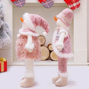 60 cm Božićni Pink Snjegović Elf Lutka sa Dugim nogama, stojeći Pliš igračku, Figurice, Nakit, Ukrasi za dom, Dekoracija za dom, Novogodišnji poklon