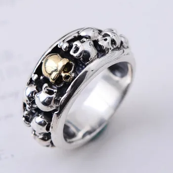 BOCAI Nove Pravi Čvrste Prsten od Srebra S925 2021 Popularni Nadmen Lubanje Punk Čist Аргентум Modni nakit za ruke za muškarce