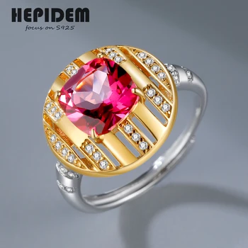 HEPIDEM Topaz Prsten od 925 sterling srebra 2022 Novi trend Za žene Crveni Kamen Drago kamenje Vjenčano prstenje S925 Fin nakit 3419