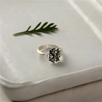 Silver povoljan zvijer izjelice kineski stil retro ohol преувеличенный neutralni muški i ženski otvara praznom podesiv prsten