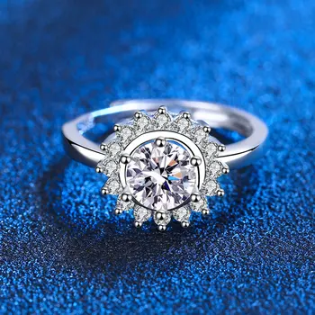Modni Srebrni nakit 925 sterling Prsten s dragim kamenom Cirkon Otvoreni Prsten za prste Pribor za žene Vjenčanje college Vjenčani dar na veliko