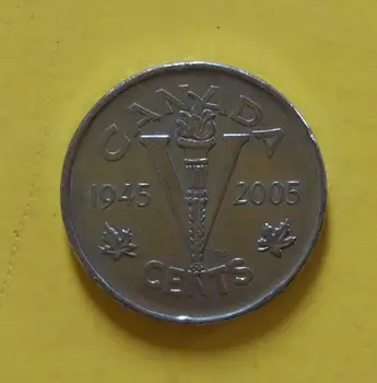 Kanada 5 centi Kovanice Commonwealth Stare Originalne Kovanice Kolekcionarska Izdanje Pravi Slučajni Godine