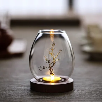 Transparentni stakleni svijećnjak kineski ukras romantična večera uz svijeće Zen retro home ветрозащитная poklopac svijeće