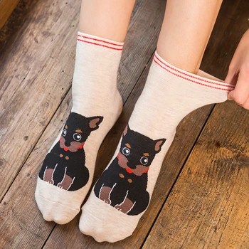 5 parova ženskih slatka crtani čarapa Jesen-Zima Šarene čarape za pse i mačke sa životinjama, za žene i ženske haljine, zabavne, pamuk toplinska čarape
