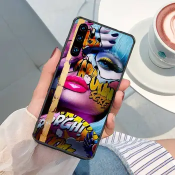 Šareni pop-art Grafiti lica Plava Tetovaža za djevojčice Torbica za telefon Huawei P9 P10 P20 P30 Pro P SMART 2020 2019 P40 Lite Torbica Fundas