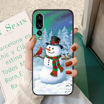 Torbica za telefon crtani Božić božićno drvce za Huawei P Mate P10 P20 P30 P40 10 20 Smart Pro Z Lite 2019 crna tpu hoesjes painting prime
