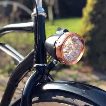 Retro Biciklizam Baterija LED Lampe Bicikl Bakrena Boja Sprijeda Lako Instalirati Biciklističke Pribor