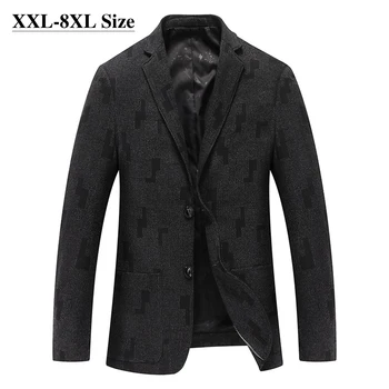 8XL 7XL 6XL Muški blazer Sportska jakna Uredski poslovni haljina Plus Size Prugasta rešetka Moda za Proljeće, Jesen Odjeća Kaputi