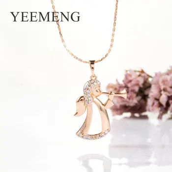 YEEMENG 585 Nakit od zlata 2019 Modni ogrlica u obliku Anđela, prekrasne ogrlice, privjesci, ženski nakit za djevojčice, Dječje darove