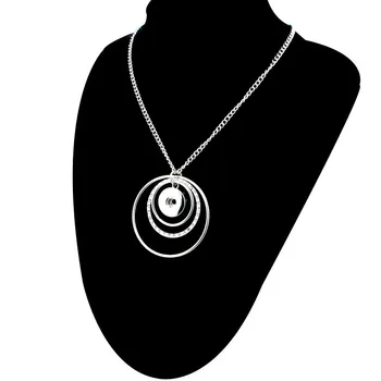 Novi Metalni Šarm, ljepota krugovi privjesak ogrlica 60 cm pogodan za DIY 18 mm gumb na gumbima nakit veleprodaja DJ0176