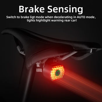 Bicikl Inteligentni Senzor Kočenja Stražnje Svjetlo Automatski Start-Stop Stražnje svjetlo za Bicikl Vodootporna LED Svjetiljka Za Punjenje Biciklistička lampa Sigurnost