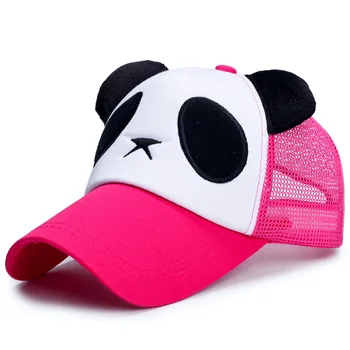Moderan kapu s mrežom iz crtića Panda za muškarce, dječake i djevojčice, Ljetna ulica prozračna nadvoji kapu Snapback u stilu hip-hop, ženski šešir od sunca