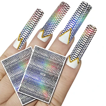 3D Naljepnica za nokte, Naljepnice od zmijske za Nokte Folije DIY Noktiju Dizajn Modni Dodaci Rainbow Manikura Naljepnice za nokte, Set naljepnica