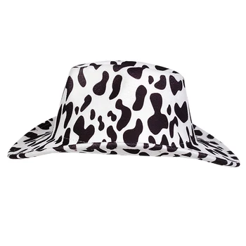 Obostrane Krava Patten Cilindar Ženski šešir sa smotanim polja Фетровая šešir Zapadna Kauboj šešir Ženski jazz šešir