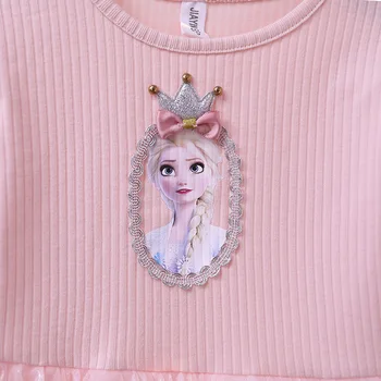 Disney Odjeća za djevojčice, Elsa je Princeza Dječja haljina dugih rukava Mreže Proljeće i Jesen Dječji kostim O-izrez Haljina za malu djecu